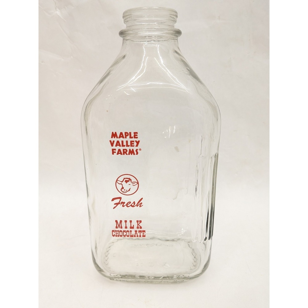 Maple Valley Farms ACL Half Gallon Milk Chocolate Bottle Cow Graphic